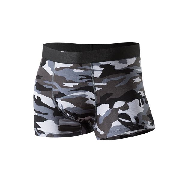 

mens underwear durable camouflage boxer briefs medium waist active breathable boxers shorts 5 colors large size l-5xl, Black;white