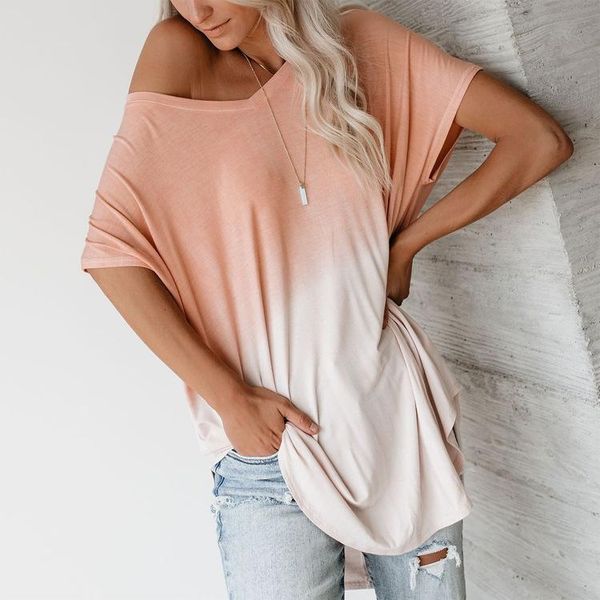 

women's t-shirt gradient t shirt women harajuku womens shirts aesthetic casual print v-neck christmas 90s punk korean clothes streetwea, White