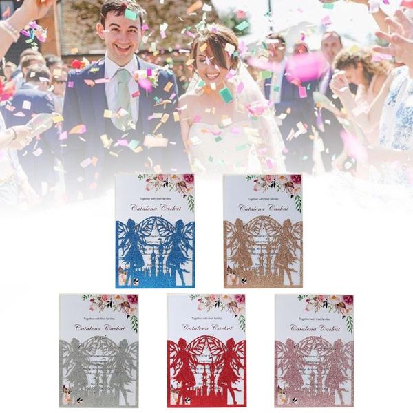 

greeting cards 20pcs wedding invitations glitter butterfly fairy hollow invite envelopes bridal shower party supplies