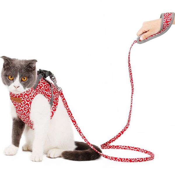 

dog collars & leashes pet harness and leash set for small medium dogs cat harnesses vest puppy chest strap accessories
