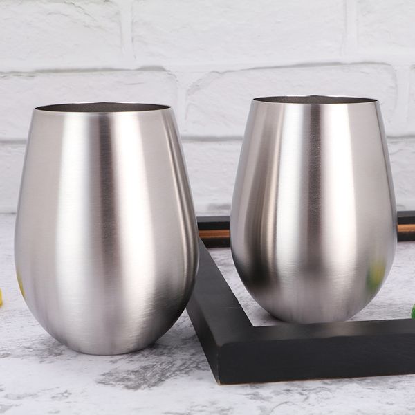 

creative single layer eggshell cup 18oz 304 stainless steel whiskey red wine glass big belly mug for cocktail wine whiskey