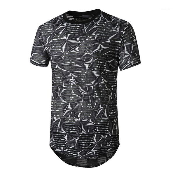 

long short sleeve t-shirts men casual hip hop ripped longline tshirt men brand new extra streetwear teeshirt homme mts5801, White;black