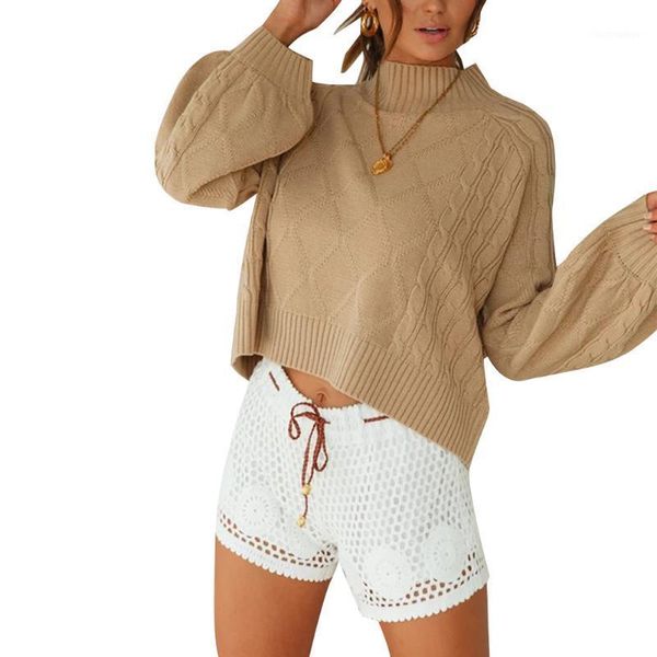 

sweater women warm sweater invierno mujer 2020 ladies pull turtle neck long sleeve loose plus size khaki, White;black