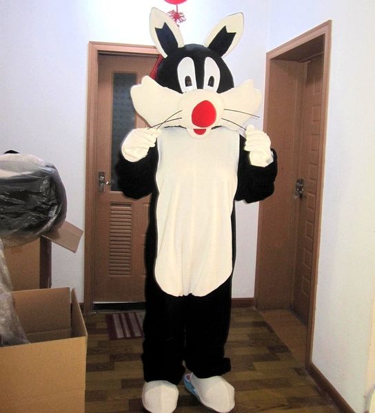 

black cat mascot costume cartoon character size longteng (tm) 03, Red;yellow