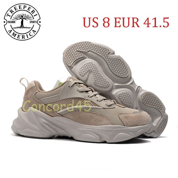 

treeperi fashion chunky 3.0 soft sole running shoes beige grey us 8 eur 41.5 for men trainers
