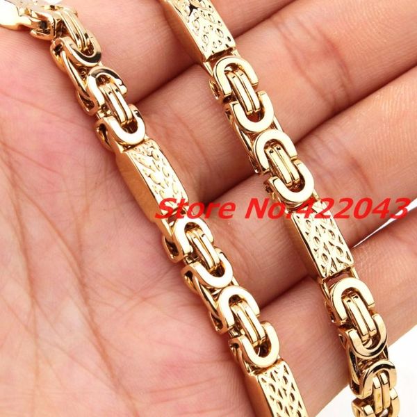 

7"-40" gold color byzantine stainless steel necklace boys mens chain necklace bracelet jewelry accessories, Silver