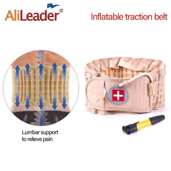 

alileader waist air traction brace belt physio decompression back release backache radiating pain massager health care tool1