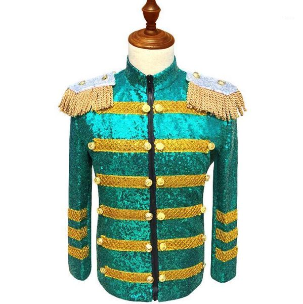 

green sequin suits designs homme terno stage costumes for singers mens blazer dance clothes jacket star style dress punk fashion1, White;black