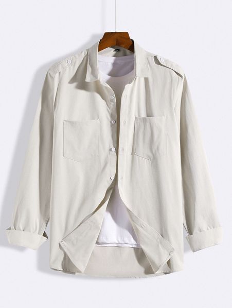 

men double pocket shirt without tee n4t2#, White;black