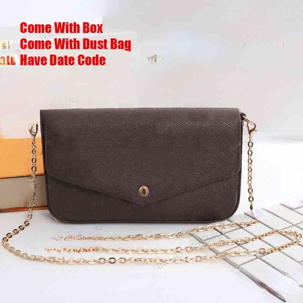 

handbag shoulder bag women multi pochette felicie m61276 with box genuine leather 3 piece/set clutch wallet luxury designer crossbody bags