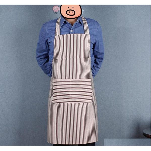 

stripe kitchen apron adjustable kitchen cooking with pockets coverall apron cooking craft baking clean jllefb xhhair