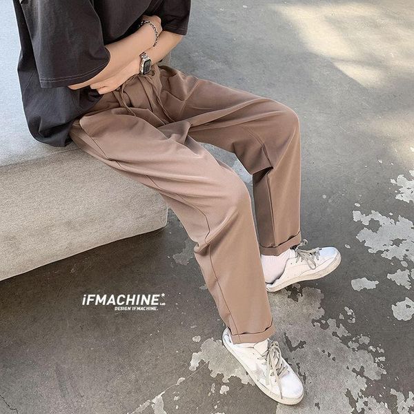 

2020spring and summer new youth popular men's loose solid color fall feeling korean style trousers fashion casual straight pants1, White;black