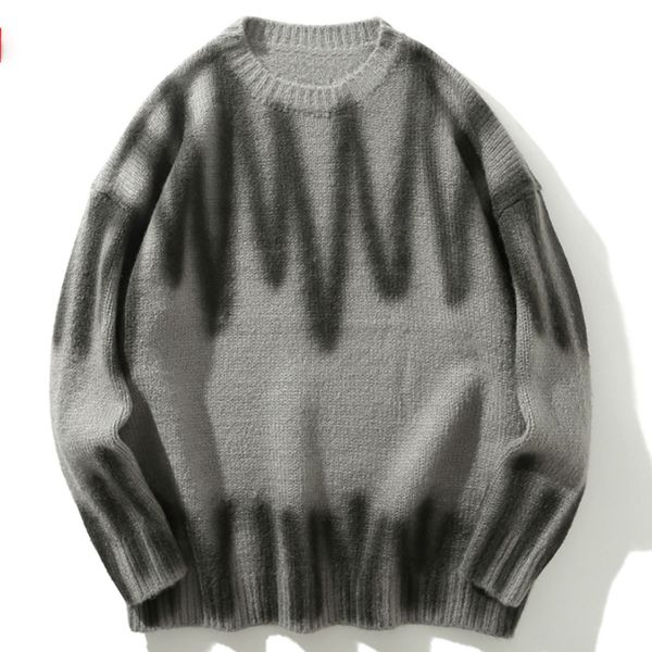 

2021 new aelfric aden spray knitted sweater harajuku hip hop fashion casual men's pullover 2jfy, White;black