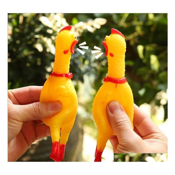 

pet dog puppy screaming shrilling yellow chicken pet dog toy kids sound toy non-toxi cat rubber chewing chick toys e7hqc