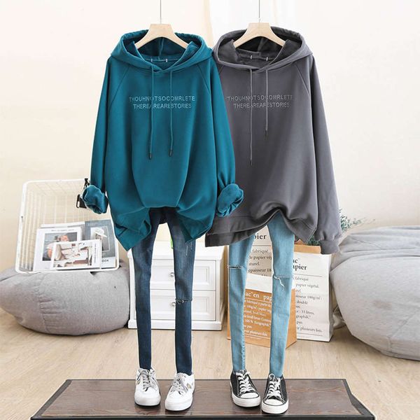 

ter 2020 women's plush thickened large korean loose student ins hoodievip1q, Black