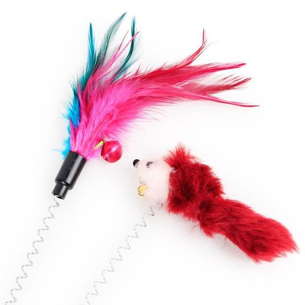 

1pc cat toy funny interactive suction spring cat toy cat feather wand teaser pet interactive supplies favor rand jllzkr