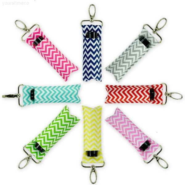 

bag chapstick holder keychain lipstick with pouch 8 colors diy lip palm key chain