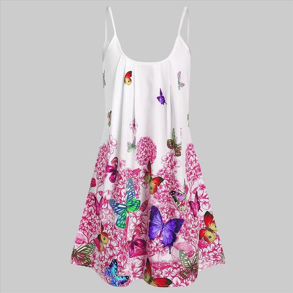 

womens plus size o neck casual butterfly print strap dress sundress women dress ladies dresses formal dress women elegant, Black;gray