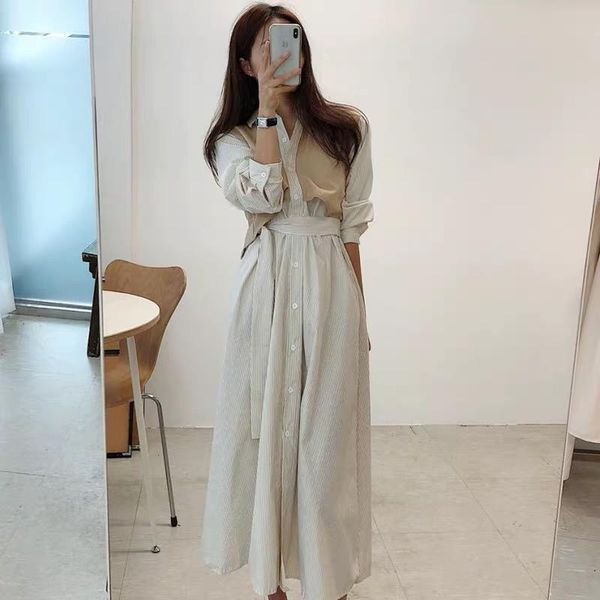 

chic knitted sweater dress women elegant split knit winter dress 2020 new autumn jumper vintage pullover, Black;gray