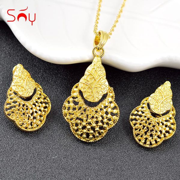 

sunny jewelry selling jewelry set for women necklace earrings pendant romantic heart set for wedding gift, Silver