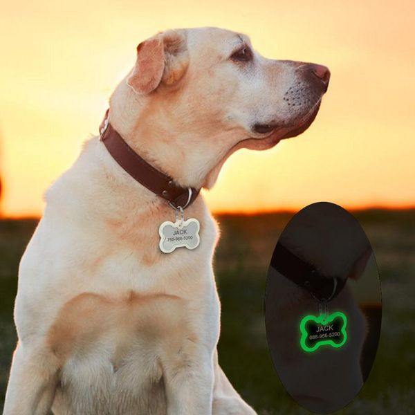 

custom pet id tags stainless steel personalized dog cat tag engraved dogs pets collar accessories bone round name p bbyukp
