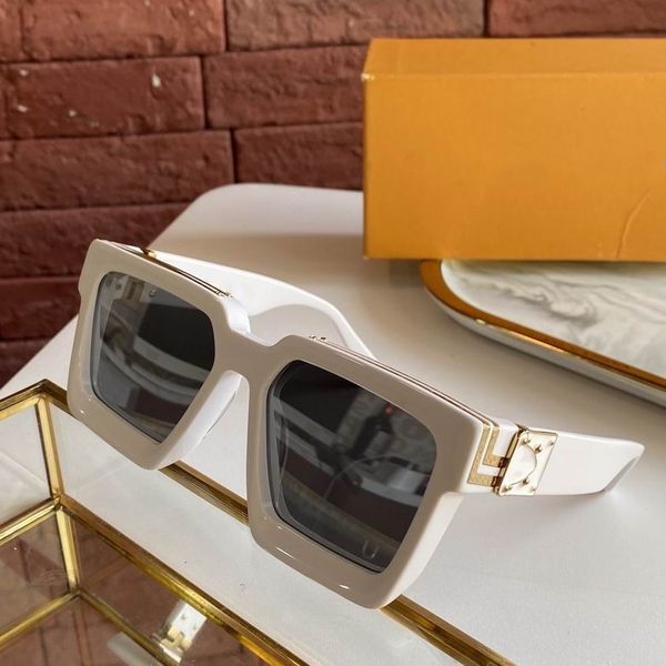 

2020 new arrival sunglasses men women white gold width frame grey square glasses fashion sunglasses with box and dastbag, White;black