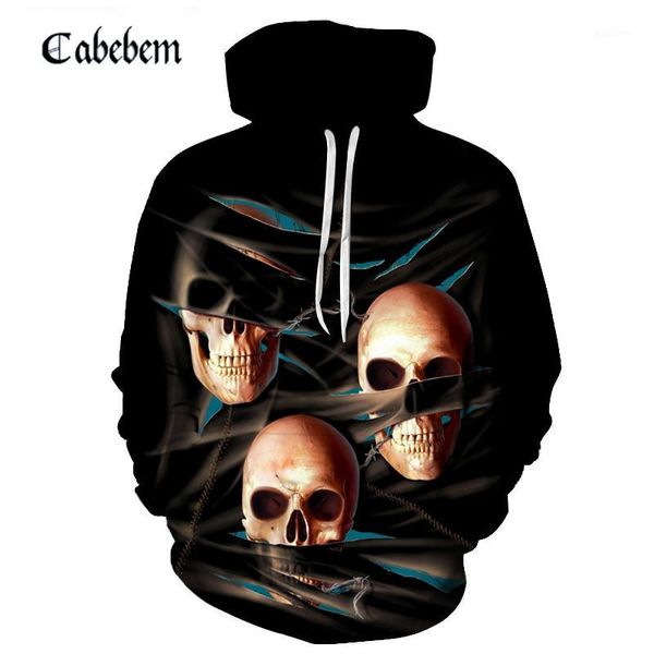 

2019 men skull hoodies hip hop hoodie punk mens clothing rockgun 3d hoodies sweatshirts male men streetwear anime1, Black