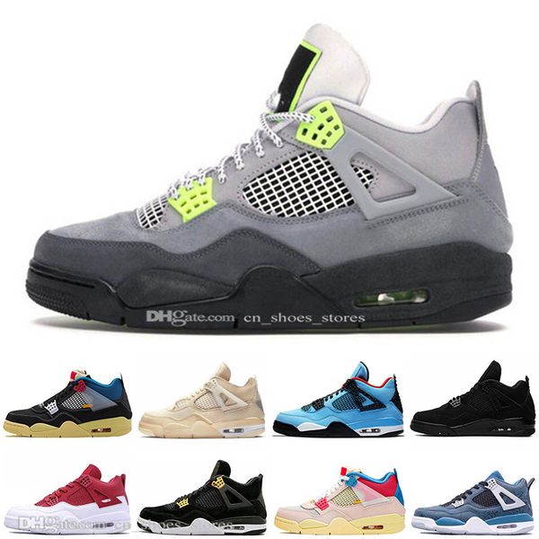 

4s guava ice blue noir bred sail black cat men basketball shoes 4 cool grey deep ocean white cements royalty mens sports sneakers