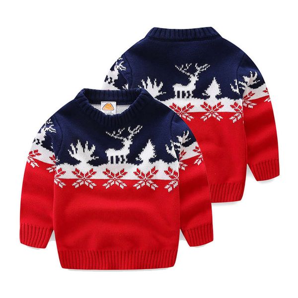 

boys' pullover girls' moose children's sweater t-shirt, Blue