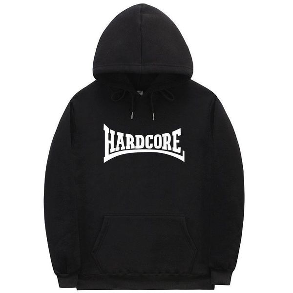 

2018 hardcore hoodie мужчина женщина флисовая толстовка мода азиатские негабаритные крутые веселья осень и зима пары пары пуловер s-3xl, Black