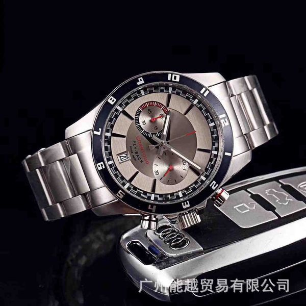 

201 chronograph working stainless steel mens watches for man multifunction fashion casual quartz watche, Slivery;brown