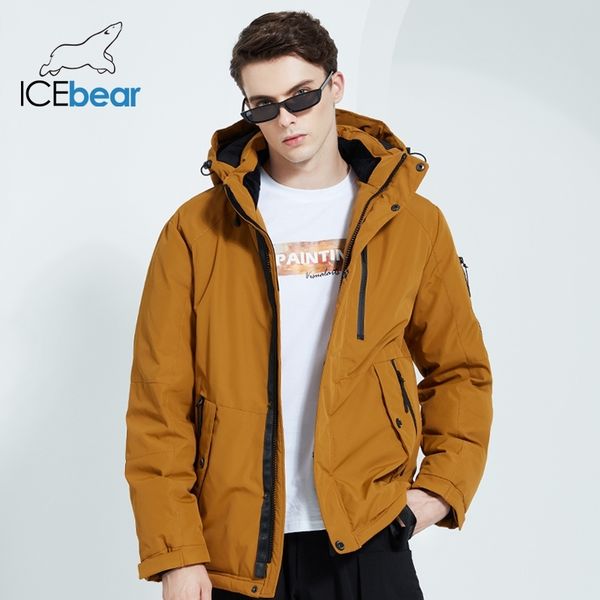 

icebear autumn and winter new men's hooded coat warm men's cotton jacket fashion men's clothing mwd20853d 201023, Black
