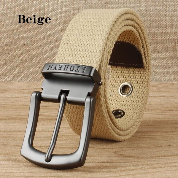 

ltoheyn 3.8cm casual canvas belt outdoor alloy matic buckle men belt breathable adjustable canvas belt lengthen 160cm wmtbri, Black;brown