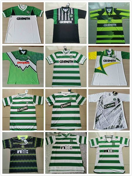 

1995 1997 1998 1999 celtic retro soccer jerseys 1980 2005 05 06 94 95 96 97 98 99 00 01 02 football shirt brown forrest christie uniform, Black;yellow