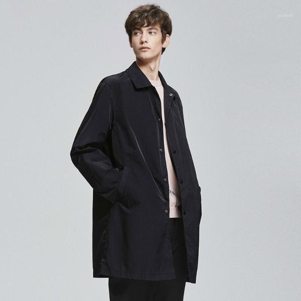 

mark fairwhale 2019 new arrival spring autumn long trench coat stand neck long jacket 7181130210071, Tan;black