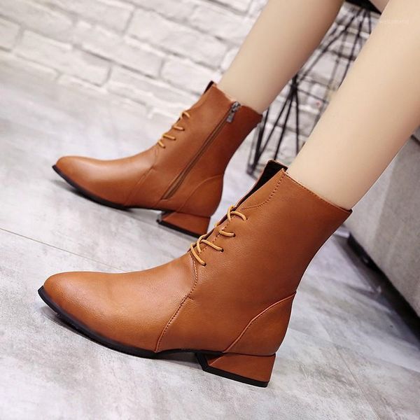 

ms. boots autumn and winter new women's shoes low-heeled pointed temperament ladies in the tube with female boots1, Black