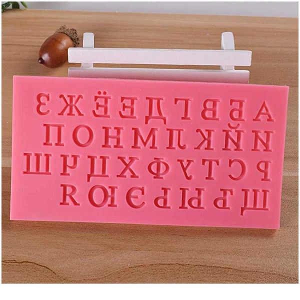 

russian alphabet letter chocolate mould food grades 1pcs fondant cake mold baking accessories sile kitchen qylzvw