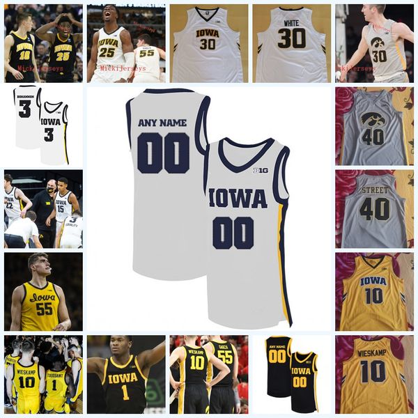 

custom iowa hawkeyes joe wieskamp luka garza josh ogundele patrick mccaffery kris murray keegan murray iowa hawkeyes basketball jersey, Black