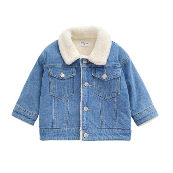 

jackets boys winter jacket lamb cashmere windbreaker baby denim child 1-7t little kids fleece thickening coat, Blue;gray