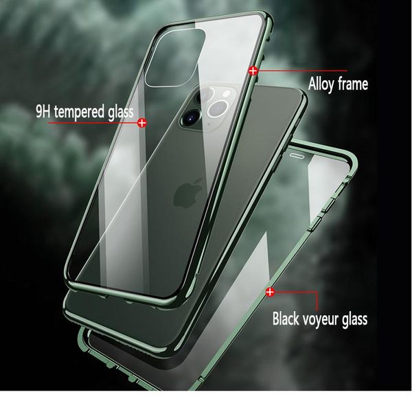 

anti-peeping magnetic double-sided glass case for iphone 11 12 pro xs xr x se max shell for iphone jlldsy