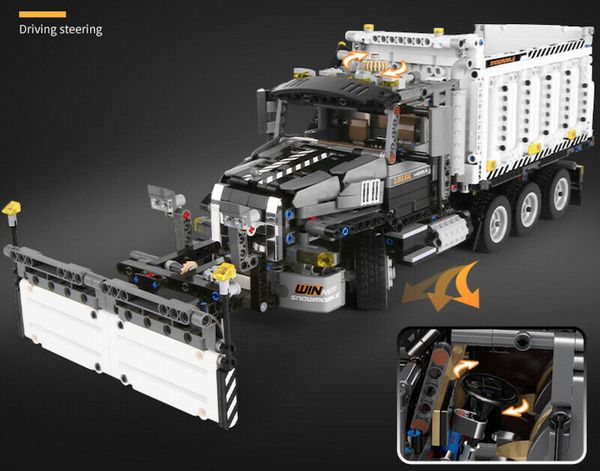 

1694pcs moc technic snowplow truck building block toy model brick set