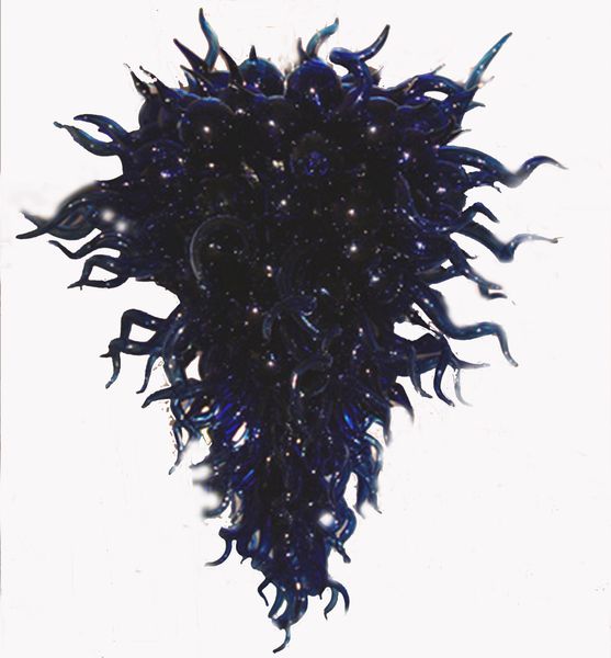 

dark blue hand made chihuly glass chandelier living room decoration lighting