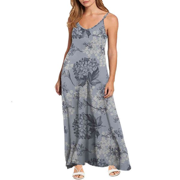 

casual dresses summer suspender large swing dresses long sleevels skirt broken flower v-neck loose style, Black;gray