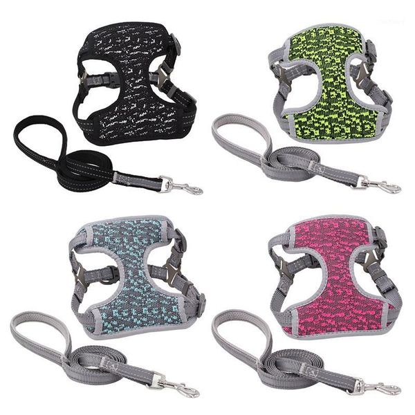 

adjustable no-pull dog harness set safety reflective pet puppy harness breathable vest dog for small medium large dogs1