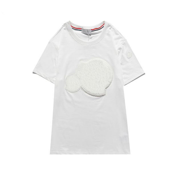 

21ss designer tide t shirts chest letter laminated print short sleeve high street loose oversize casual t-shirt 100% pure cotton for men an, White;black