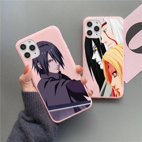 

naruto cartoon cute animation japane sasuke mobile phone case pink def 11 pro xs max 8 7 6 6s plus x 5s se 2020 xr