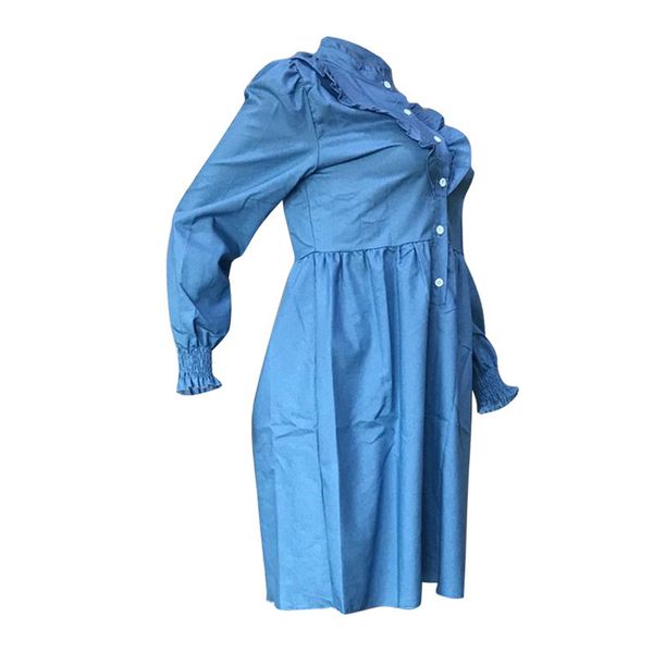 

bb0081d006 denim full breasted fungus dress, Black;gray