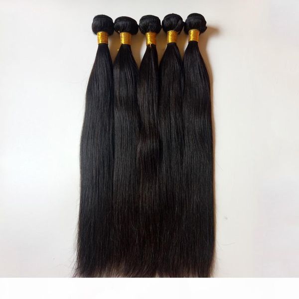 

unprocessed brazilian peruvian virgin hair weaves full and thick healthy end 8-28inch indian remy human hair extensions, Black