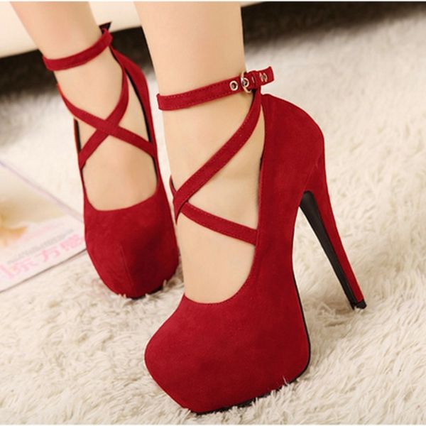 

gtime new high-heeled shoes woman pumps wedding party shoes platform women shoes high heels 11cm suede black heels se624 y200323