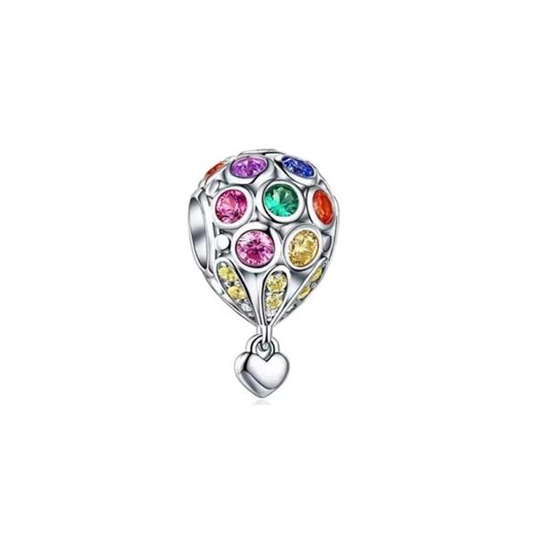 

fits pandora bracelets 20pcs diy heart colour crystal air balloon dangle charm bead fit pandora charms bracelet beads for 925 sterling silve, Black